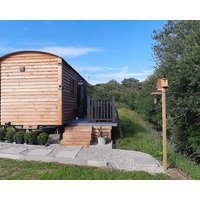 Shepherds Hut with hot tub on Anglesey North Wales