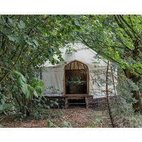 Handcrafted Grain Store Yurt In Somerset Woodland; Off-grid Relaxation Campfire