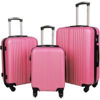 PRICE DROP! 3pc Striped Luggage Set - Durable Hardshell Suitcases for Summer Adventures | Wowcher