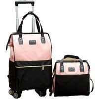 Expandable Oxford Cabin Carry-On with Wheels & Trolley Sleeve - Lightweight Travel Bag | Wowcher