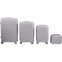 4-Piece Lockable Suitcase Set with 360° Silent Wheels & Telescopic Handle - Blue or Grey | Wowcher