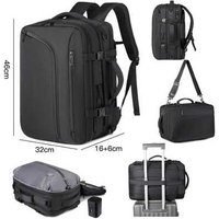 Durable Expandable Oxford Travel Backpack with Vacuum Compression - Water-Resistant