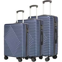 PRICE DROP! 3-Piece ABS Hard Shell 4-Wheel Suitcase Set - Lightweight Luggage | Wowcher