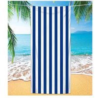 Quick Dry Microfibre Striped Beach Towel - Lightweight Travel Essential for Holidays & Poolside | Wowcher