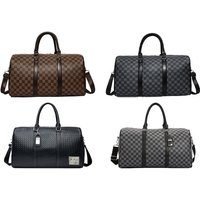Designer  PU Leather Travel Holdall Cabin Bag - Checkerboard