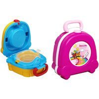 Kid's Portable Cartoon Travel Potty with Handle - Pink or Yellow | Wowcher